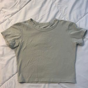 John Galt green cropped t shirt.